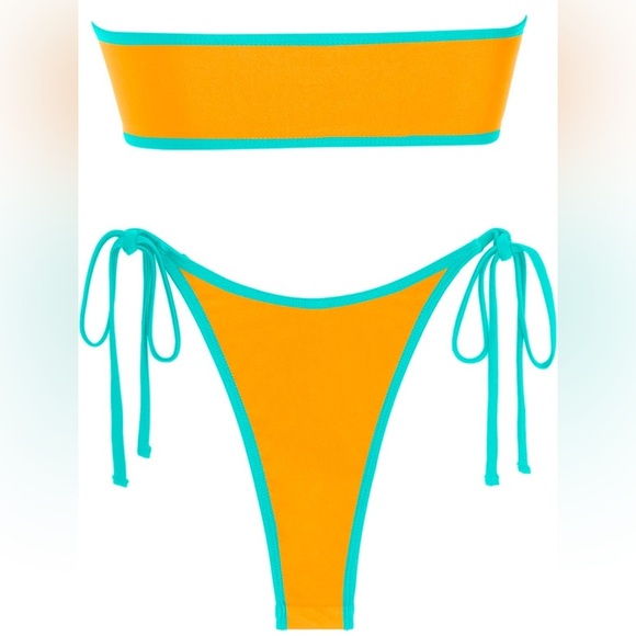 Orange and Teal Bikini Set - Picture 2 of 5